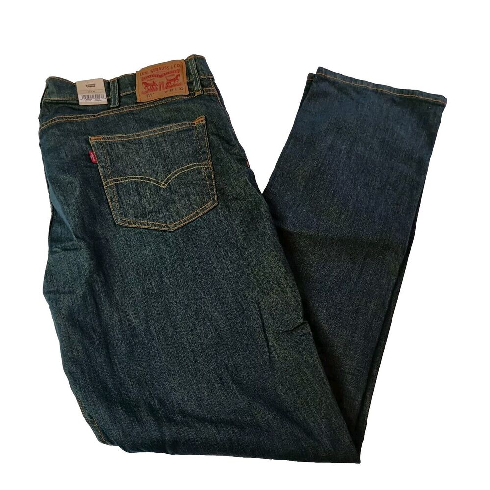 Levi's 511 Slim Fit Jeans Men's 42x32 Playa Green Stretch Slim Throughout Cotton